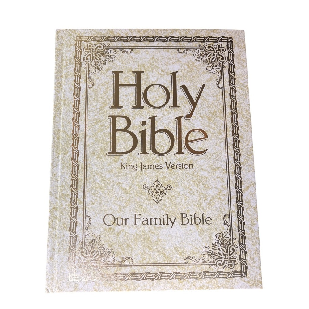 Royal Publishers Holy Bible Unisex Large Cream Gold KJV Red Letter 1971‎ Vintage